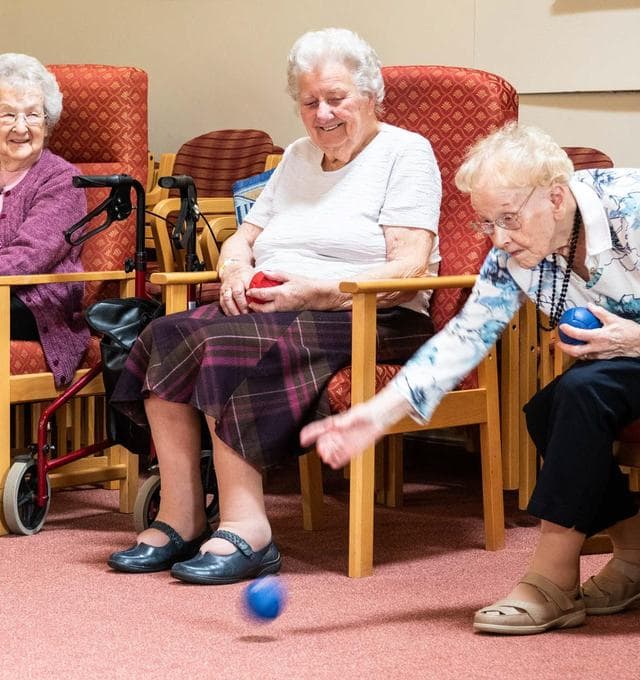 Older ladies playing activities