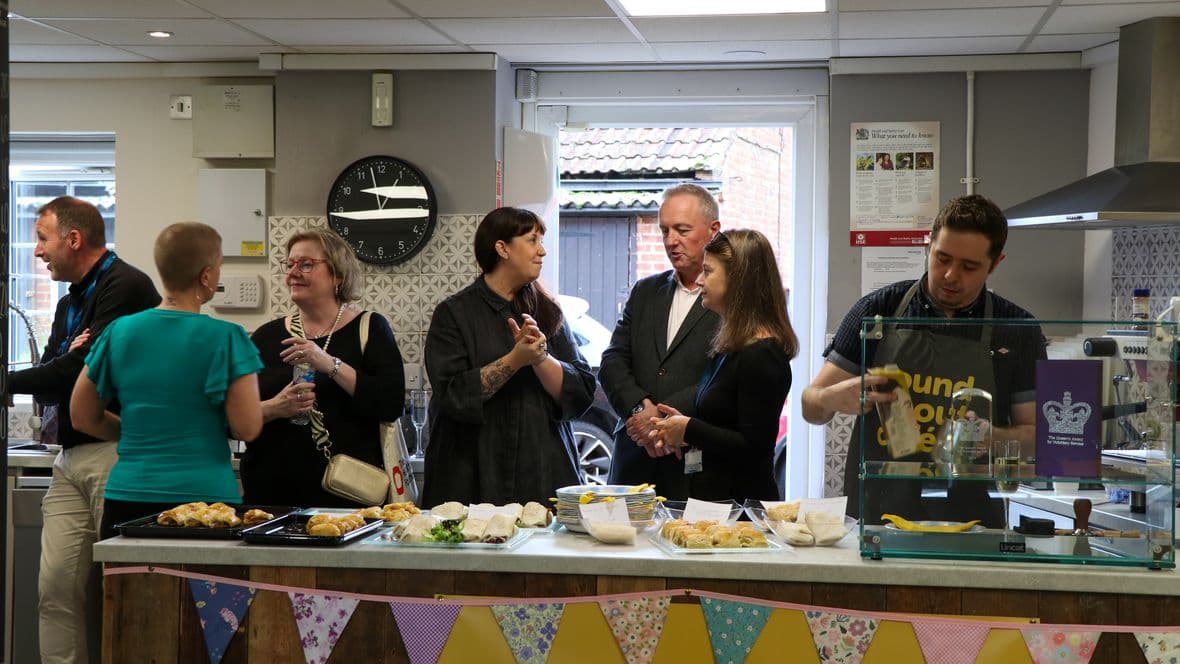 Colleagues & Cllr at the servery