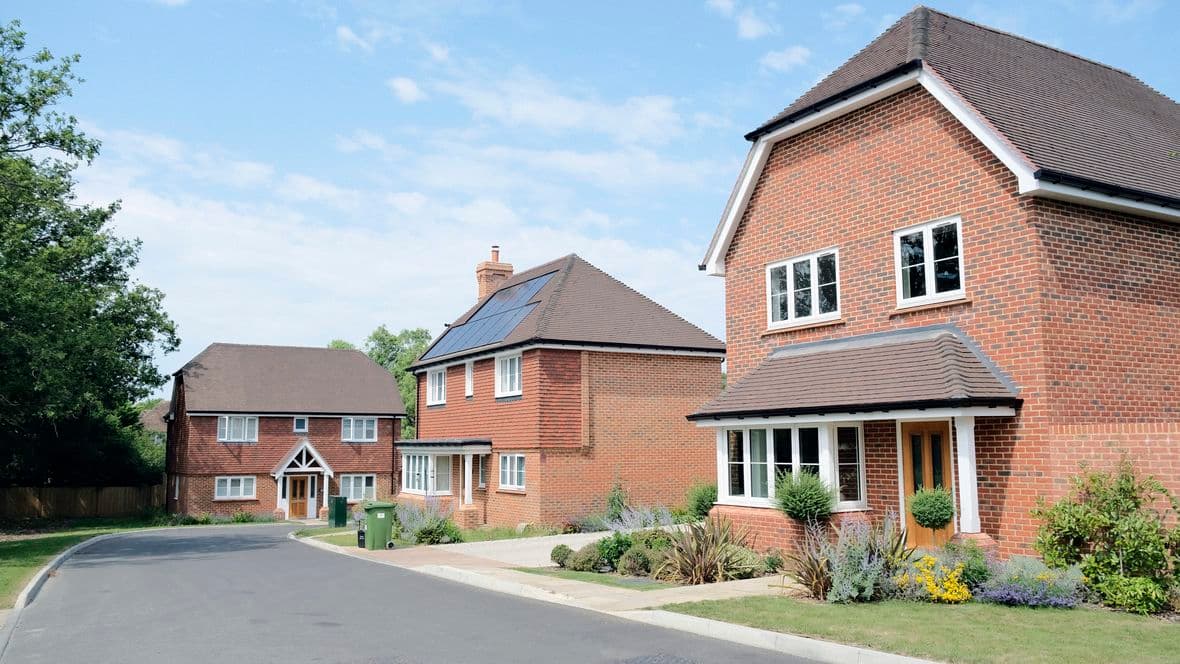 Completed new build homes at Manorwood, West Horsley